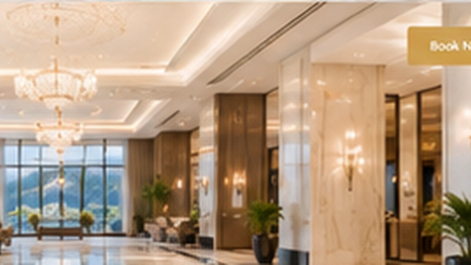Luxury hotel lobby
